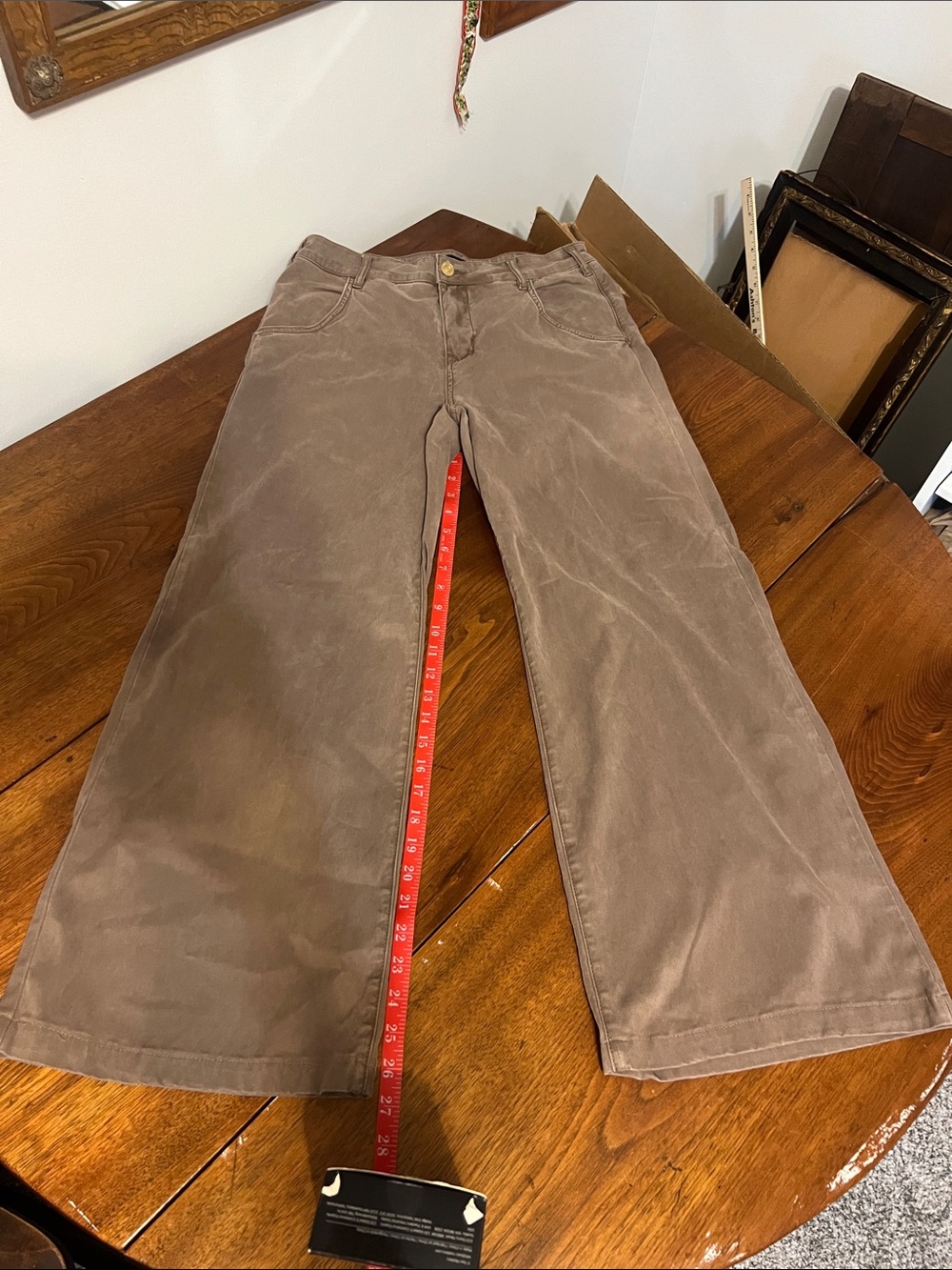 Kut from the Kloth Meg Wide-Leg Pants in Taupe Brown